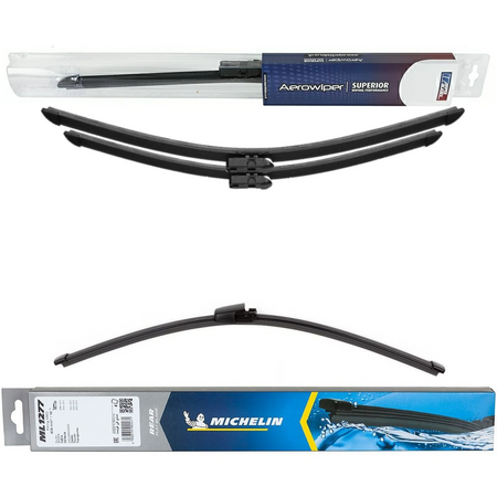 Wiper Blades Aerowiper & Michelin Rear Screen Wiper - Triple Pack