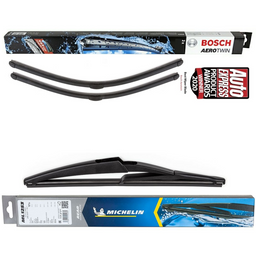 Bosch Aerotwin Twin Pack & Michelin Rear Screen Wiper - Triple Pack