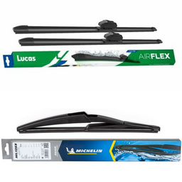 Lucas AIRFLEX Retrofit & Michelin Rear Screen Wiper - Triple Pack