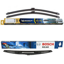 Michelin Radius Beam & Bosch Rear Screen Wiper H - Triple Pack