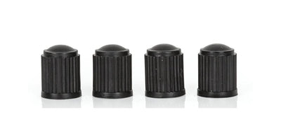 Tyre Valve Dust Caps - Black Plastic - Pack Of 4