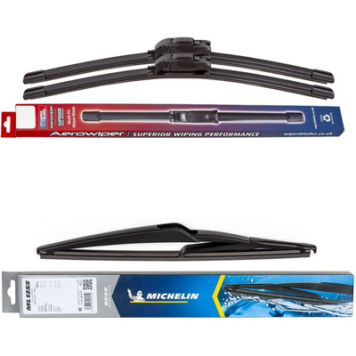 Wiper Blades Aerowiper & Michelin Rear Screen Wiper - Triple Pack