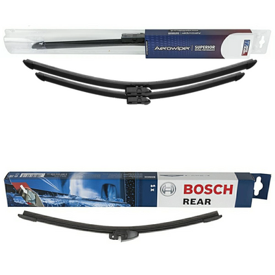 Wiper Blades Aerowiper & Bosch Rear Screen Wiper A - Triple Pack