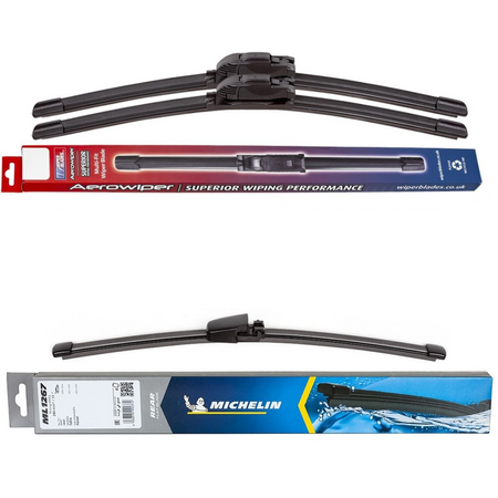 Wiper Blades Aerowiper & Michelin Rear Screen Wiper - Triple Pack