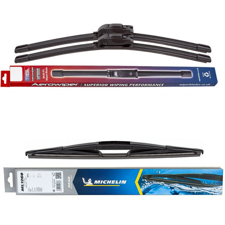 Wiper Blades Aerowiper & Michelin Rear Screen Wiper - Triple Pack