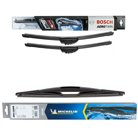 Bosch Retrofit Aerotwin & Michelin Rear Screen Wiper - Triple Pack