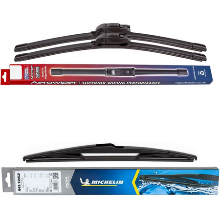 Wiper Blades Aerowiper & Michelin Rear Screen Wiper - Triple Pack