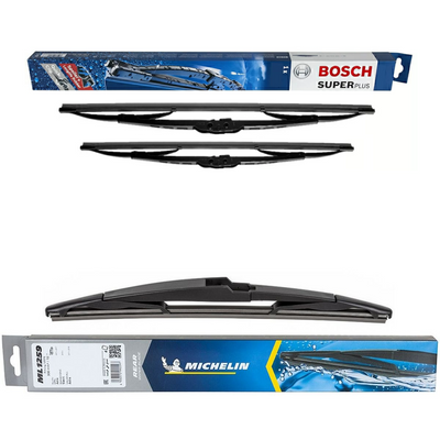 Bosch Super Plus & Michelin Rear Screen Wiper - Triple Pack