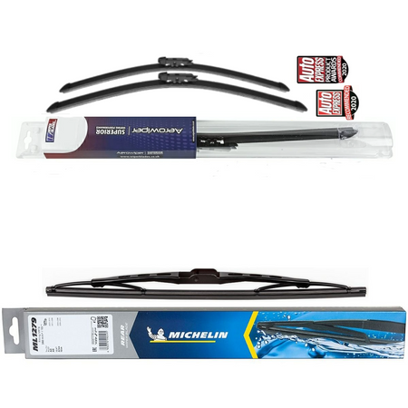 Wiper Blades Aerowiper & Michelin Rear Screen Wiper - Triple Pack