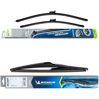 Valeo Silencio X.TRM Flat & Michelin Rear Screen Wiper - Triple Pack