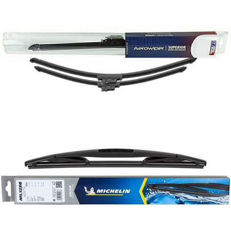 Wiper Blades Aerowiper & Michelin Rear Screen Wiper - Triple Pack